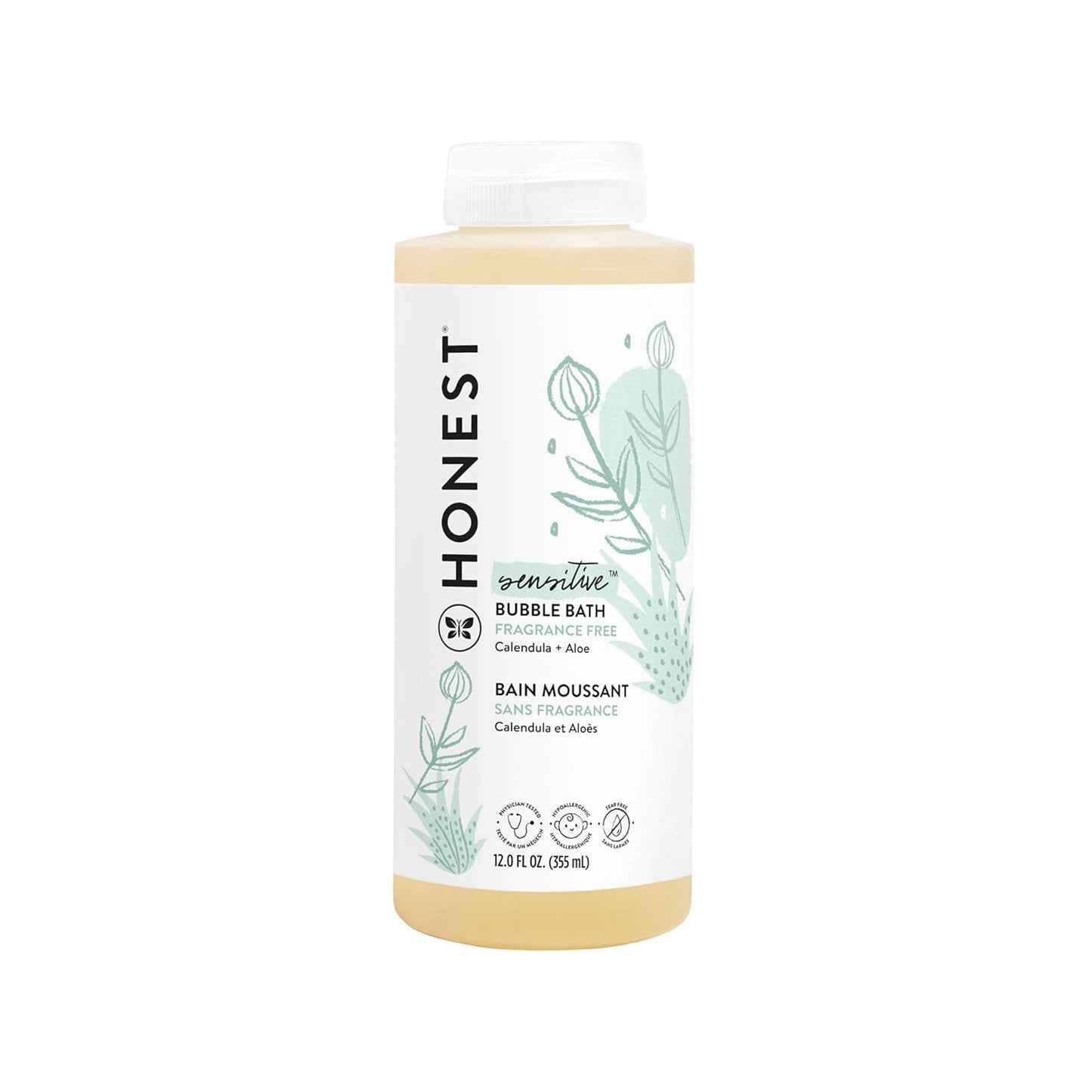 The Honest Company Foaming Bubble Bath | Gentle for Baby | Naturally Derived, Tear-free, Hypoallergenic | Citrus Vanilla Refresh, 12 fl oz