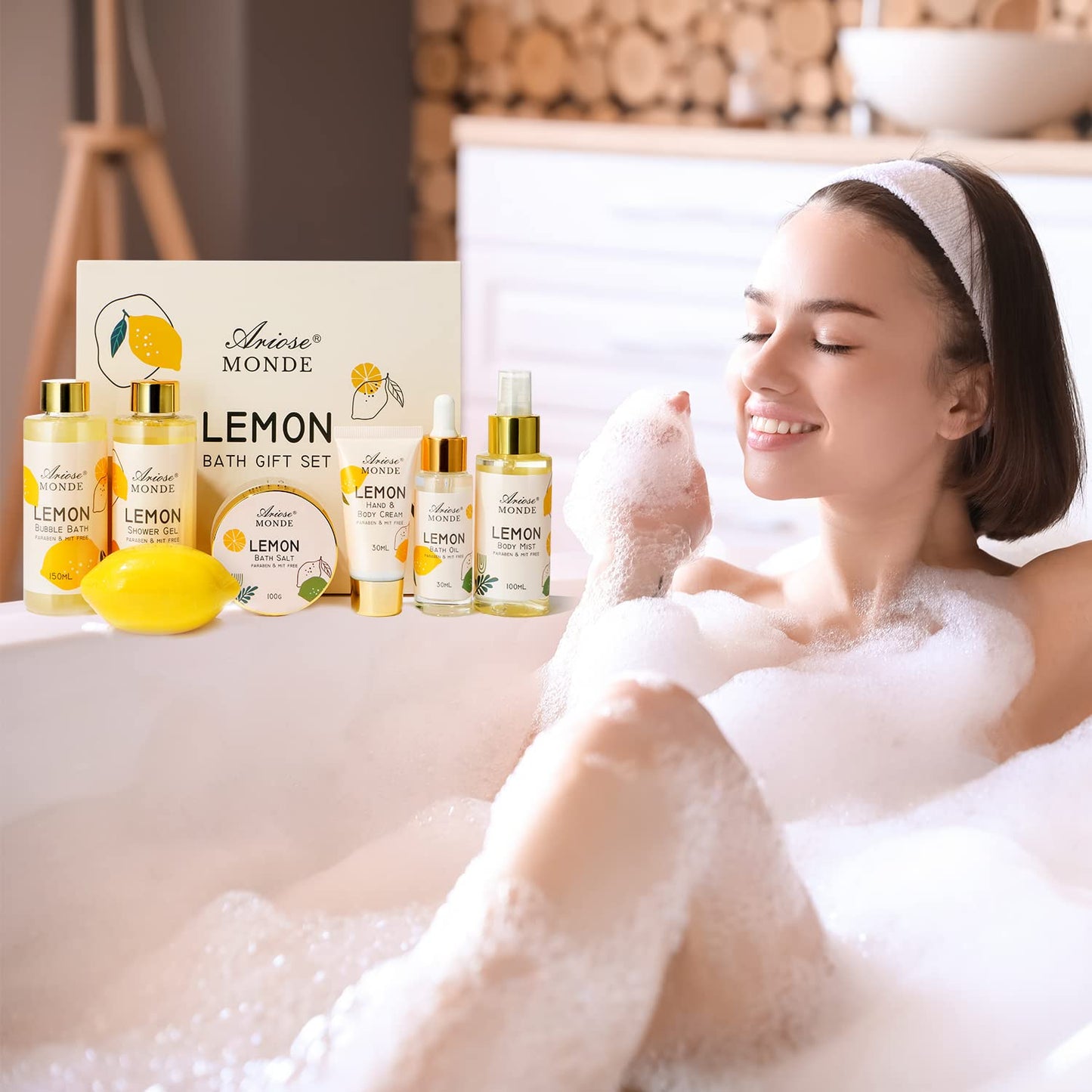 Home Spa Gift Basket, Bath Spa Kit for Women, with Body Lotion, Shower Gel, Bubble Bath, Body Scrub, Bath Salt, Bath Bomb, Bath Gift Set for Mother, Wife Her, with Magnolia and Jasmine Scent