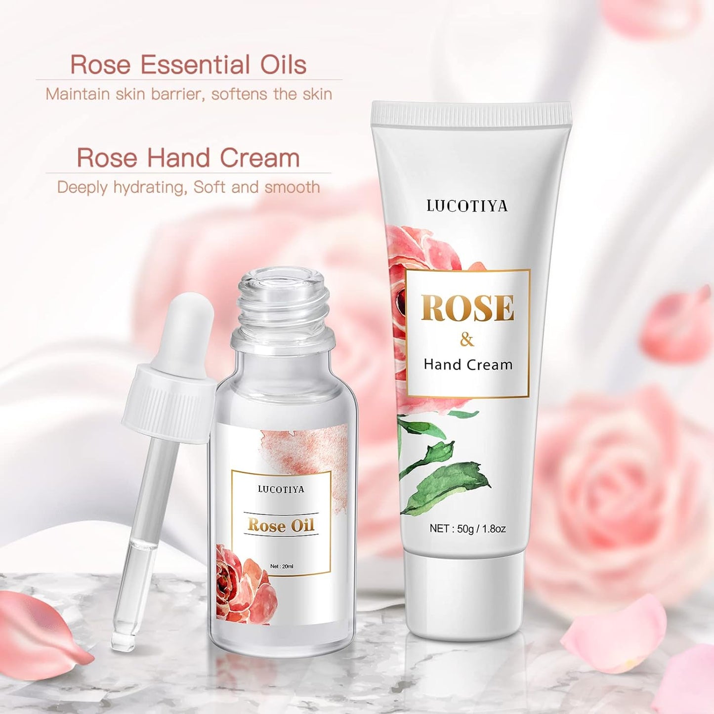 LUCOTIYA Birthday Gifts for Women Best Spa Gifts Baskets Box for Her Wife Mom Best Friend Mother Grandma Bday Bath and Body Kit Sets Self Care Present Beauty Products Package Rose Scent