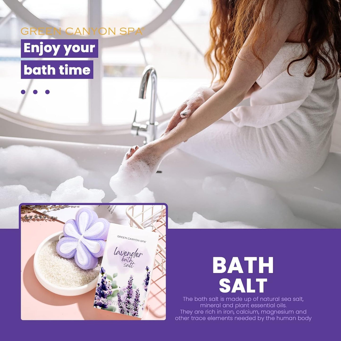 Spa Gift Baskets for Women 11pcs Lavender Bath Gift Set with Body Lotion, Essential Oil, Relaxing Spa Baskets for Women, Birthday Gifts, Christmas Gift