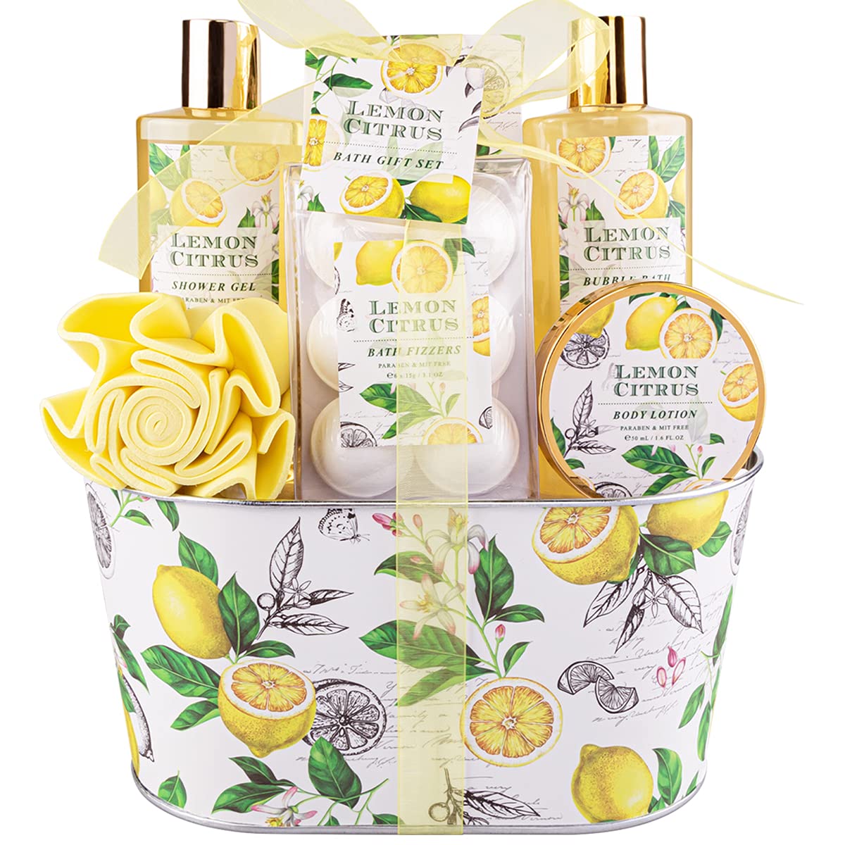 Home Spa Gift Basket, Bath Spa Kit for Women, with Body Lotion, Shower Gel, Bubble Bath, Body Scrub, Bath Salt, Bath Bomb, Bath Gift Set for Mother, Wife Her, with Magnolia and Jasmine Scent