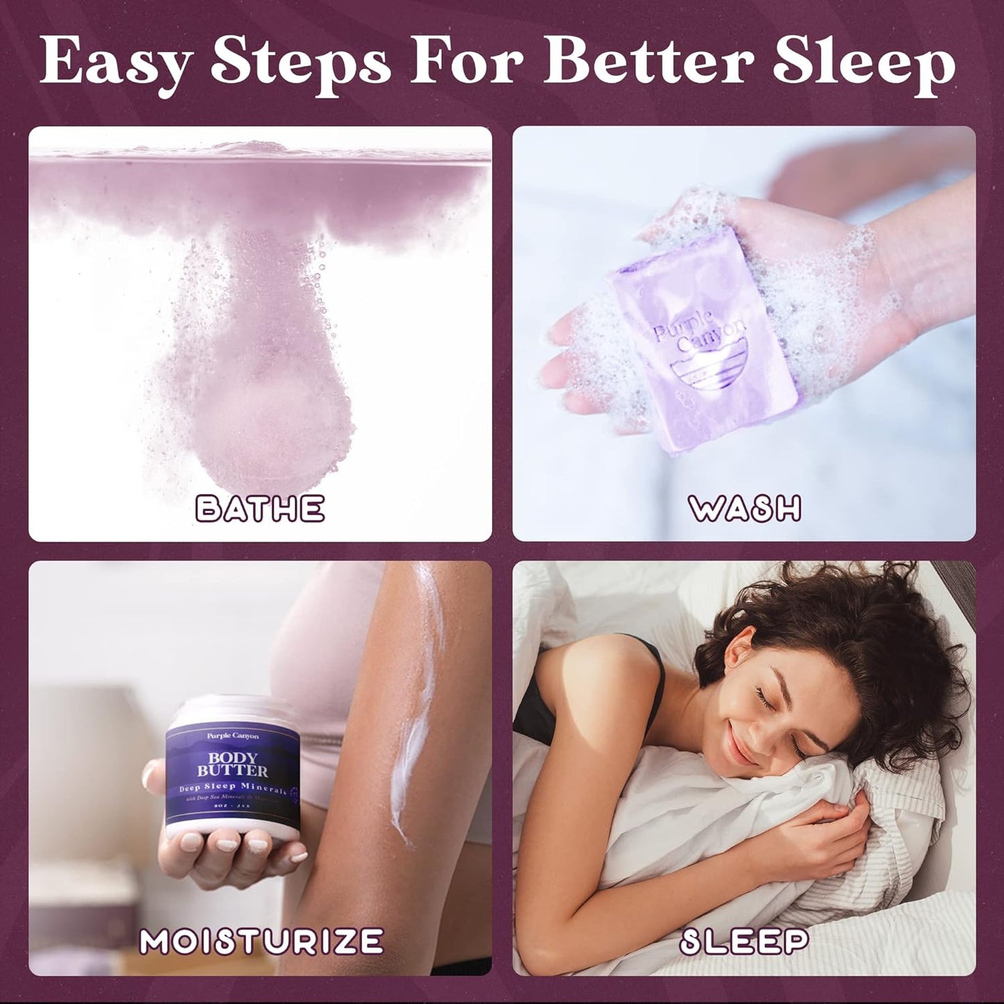 Purple Canyon Mystic Spa Box | 7 Piece Full Size Lavender Spa Kit for Self Care | Bath and Body Gifts for Women