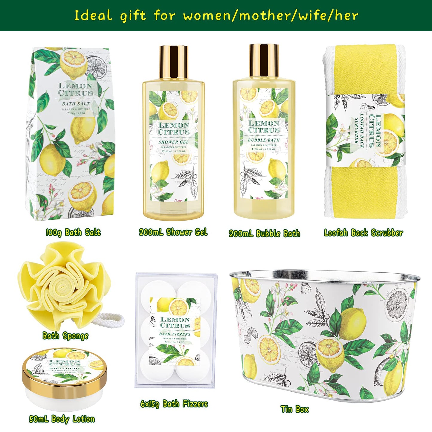 Home Spa Gift Basket, Bath Spa Kit for Women, with Body Lotion, Shower Gel, Bubble Bath, Body Scrub, Bath Salt, Bath Bomb, Bath Gift Set for Mother, Wife Her, with Magnolia and Jasmine Scent