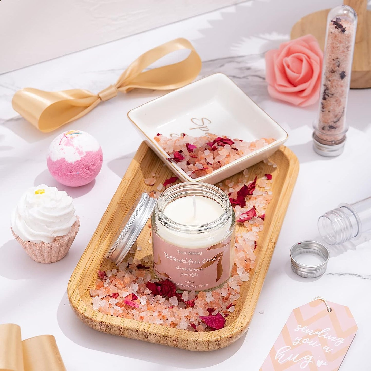 Gifts Box for Women Unique Self Care for Mom Best Friend Stainless Steel Basket Female Her Sister Girlfriend Wife Personalized Thinking of You Relaxation Package Birthday/Get Well Soon Gift Ideas