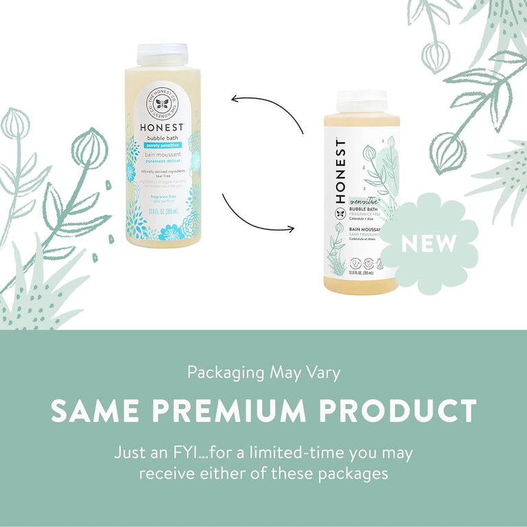 The Honest Company Foaming Bubble Bath | Gentle for Baby | Naturally Derived, Tear-free, Hypoallergenic | Citrus Vanilla Refresh, 12 fl oz