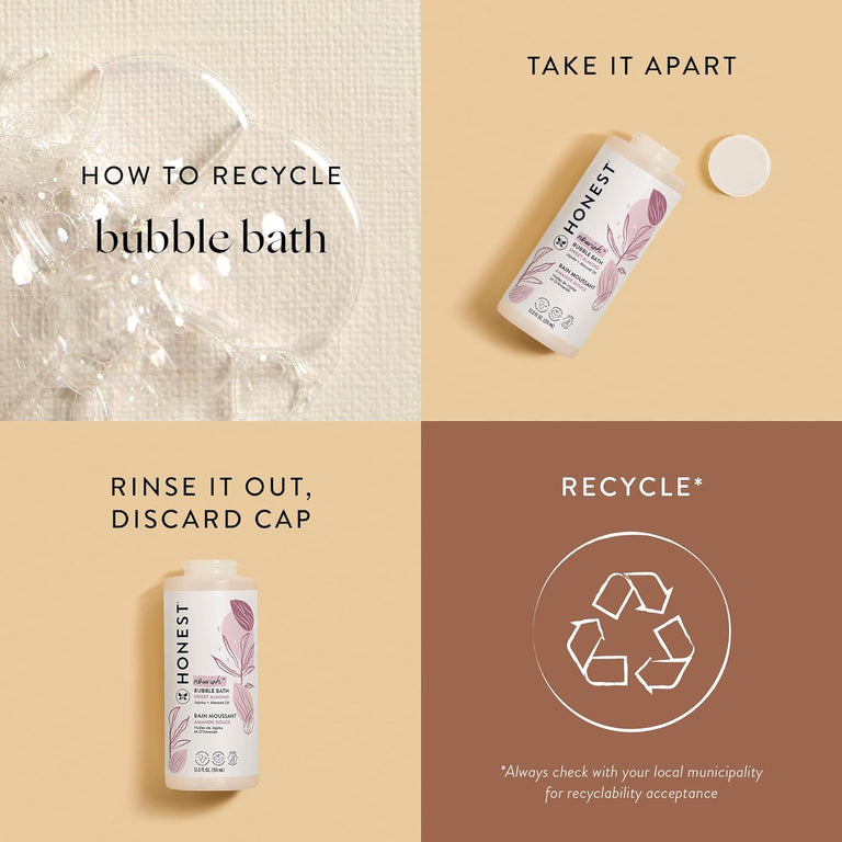 The Honest Company Foaming Bubble Bath | Gentle for Baby | Naturally Derived, Tear-free, Hypoallergenic | Citrus Vanilla Refresh, 12 fl oz